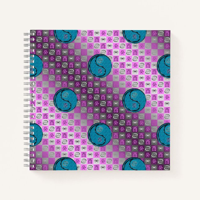 Cancer & Water Rooster Spiral Notebook (Front)