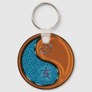Cancer & Wood Boar Key Ring