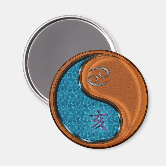 Cancer & Wood Boar Magnet (Front/Back)