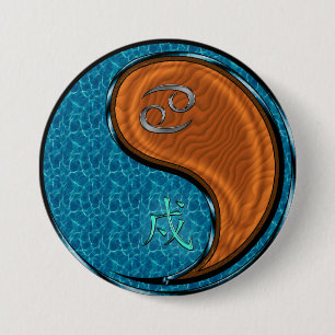 Cancer & Wood Dog 7.5 Cm Round Badge