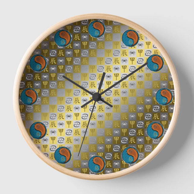 Cancer & Wood Dragon Clock (Front)