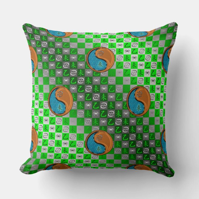Cancer & Wood Goat Cushion (Front)