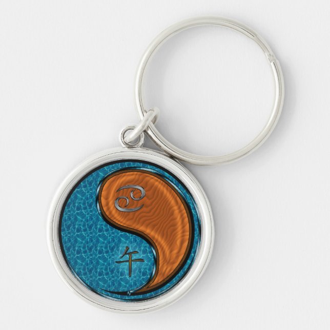 Cancer & Wood Horse Key Ring (Front)