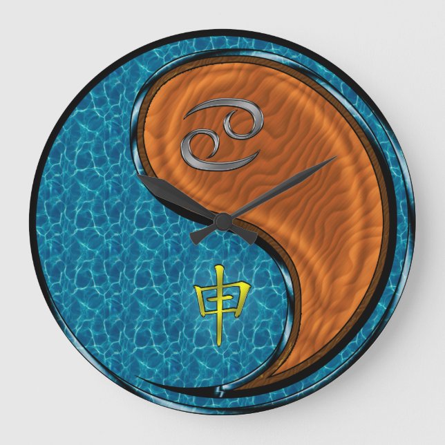 Cancer & Wood Monkey Large Clock (Front)