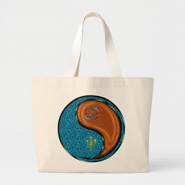 Cancer & Wood Monkey Large Tote Bag (Front)