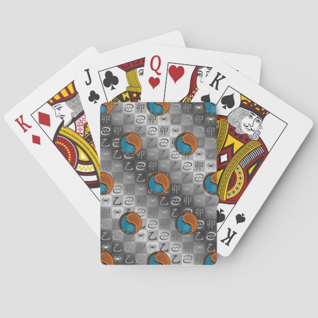Cancer & Wood Rabbit Playing Cards (Back)