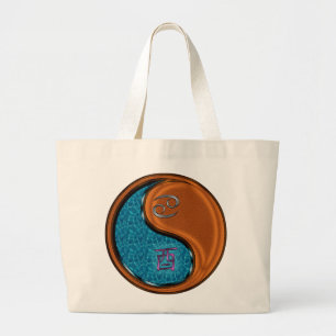 Cancer & Wood Rooster Large Tote Bag