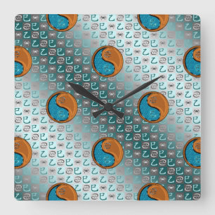 Cancer & Wood Snake Square Wall Clock