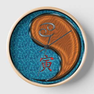 Cancer & Wood Tiger Clock