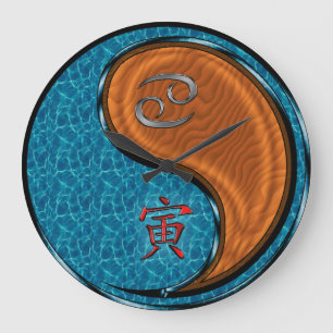 Cancer & Wood Tiger Large Clock