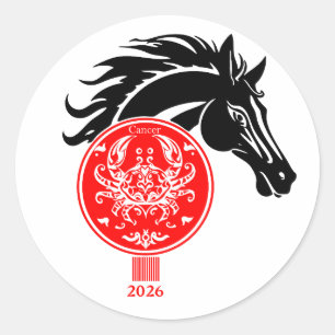 Cancer x Year of the Horse 2026 Classic Round Sticker
