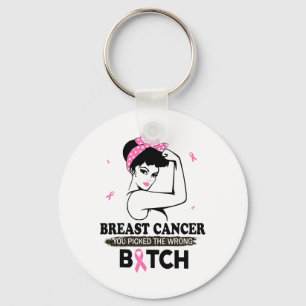 Cancer You Picked The Wrong Funny Gifts Key Ring