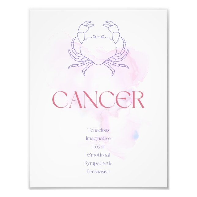 Cancer Zodiac Art Print (Front)