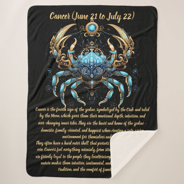 Cancer Zodiac Art Sherpa Blanket (Front)