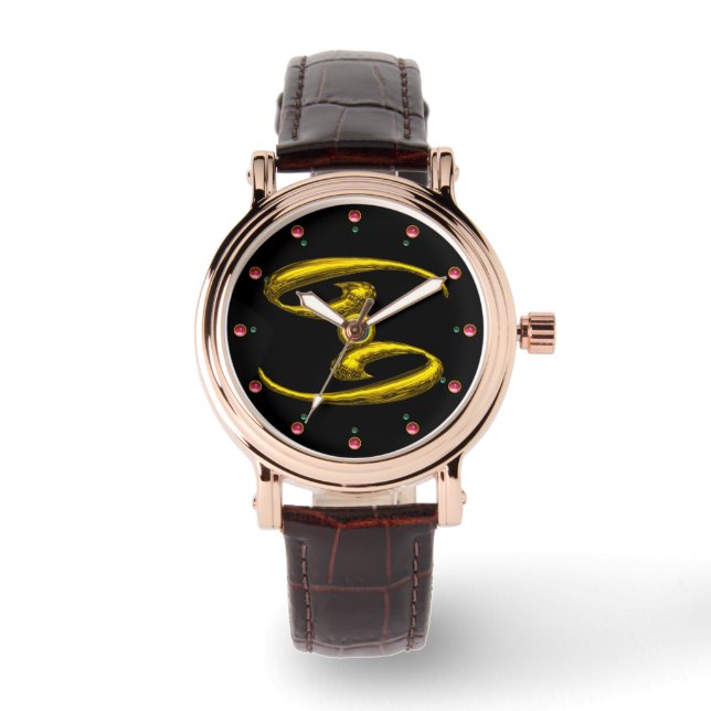 CANCER ZODIAC BIRTHDAY JEWEL AQUA BLUE OPALE Black Watch (Front)