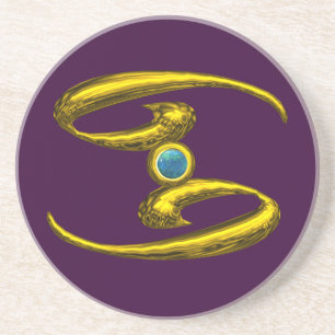 CANCER ZODIAC BIRTHDAY JEWEL  Blue Opale ,Purple Coaster