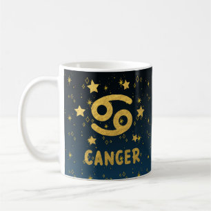 Cancer Zodiac Blue and Gold Astrology Mug