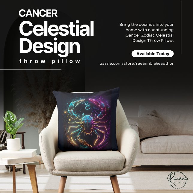 Cancer Zodiac Celestial Design Throw Pillow (Creator Uploaded)