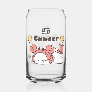 Cancer Zodiac Charm - Adorable Crab-Capped Bunny Can Glass