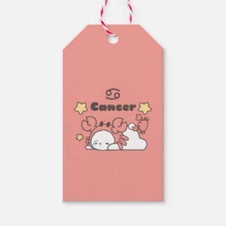 Cancer Zodiac Charm - Adorable Crab-Capped Bunny Gift Tags