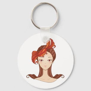 Cancer Zodiac Goddess Red Crab Hair Key Ring