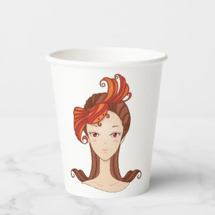 Cancer Zodiac Goddess Red Crab Hair Paper Cups