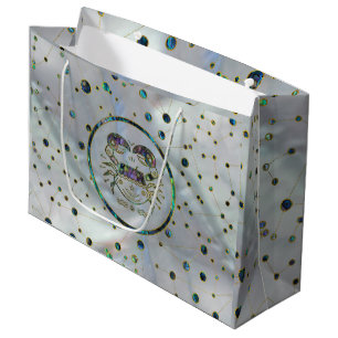 Cancer Zodiac Gold Abalone on Constellation Large Gift Bag