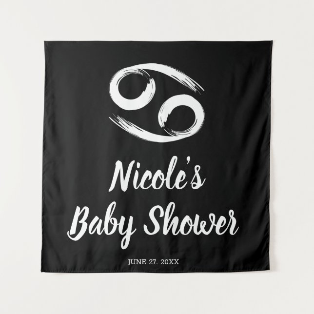 CANCER Zodiac June July Astrology Party Backdrop Tapestry (Front)