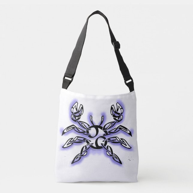 Cancer zodiac line art astrology crossbody bag (Front)