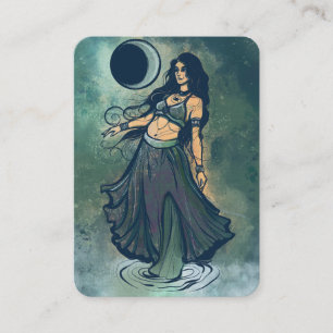 Cancer Zodiac MoonChild Goddess Belly Dancer Business Card