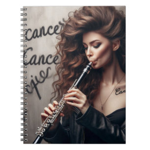 Cancer Zodiac Musician Clarinet Notebook