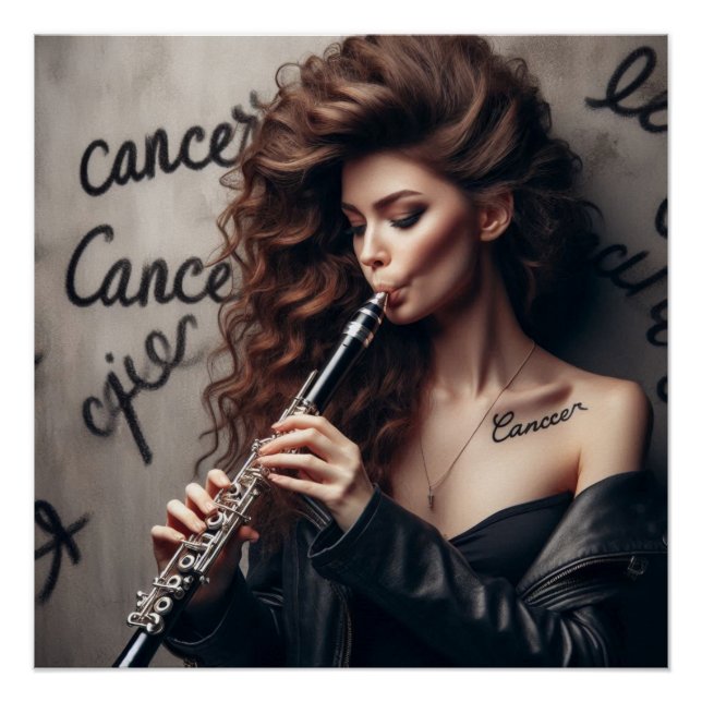 Cancer Zodiac Musician Clarinet  Poster (Front)