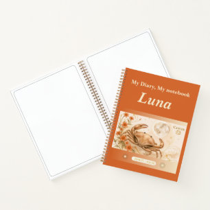 Cancer Zodiac Notebook/Diary – Art Nouveau Notebook