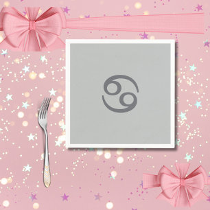 Cancer zodiac  -   pale gray napkin