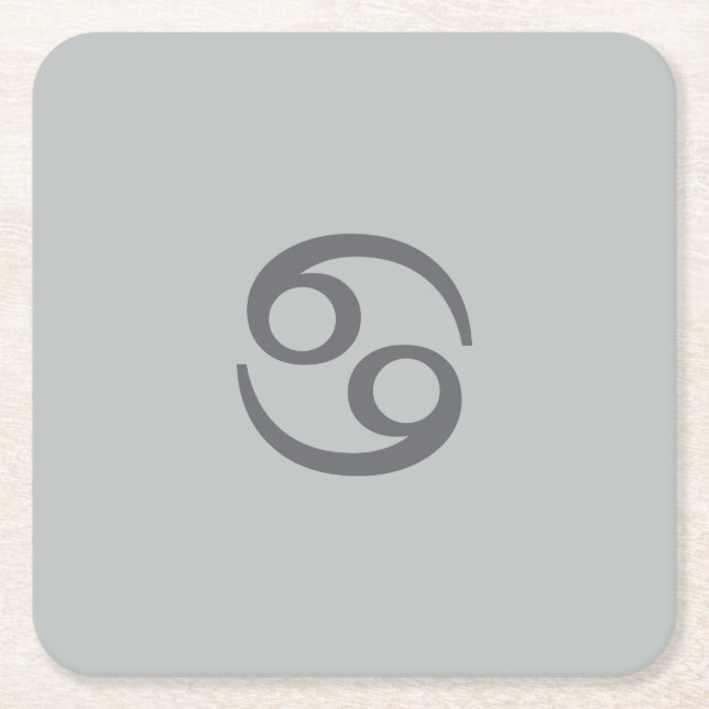 Cancer zodiac  -   pale grey square paper coaster (Front)