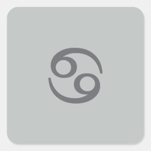 Cancer zodiac - pale grey square sticker