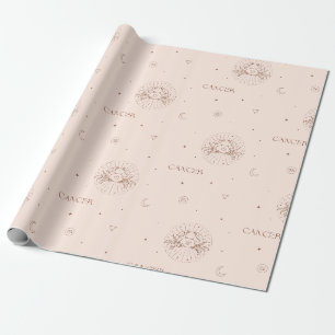 Cancer Zodiac Pattern in Brown and Burgundy Wrapping Paper