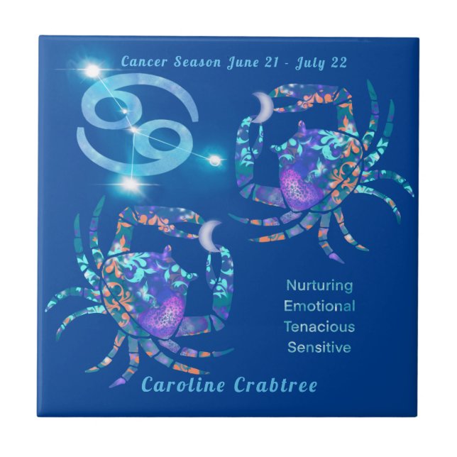 Cancer Zodiac Personalised Trait  Tile (Front)