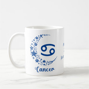 Cancer Zodiac Sign Astrology Birthday Blue White  Coffee Mug