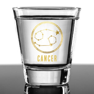 Cancer Zodiac Sign Astrology Horoscope Gold Shot Glass