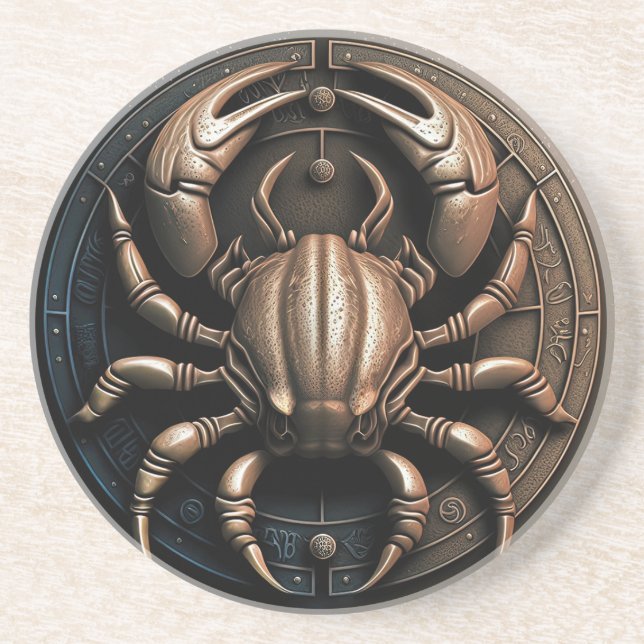 Cancer Zodiac Sign Cancer Horoscope Coaster (Front)