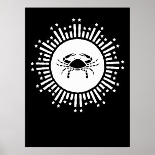 Cancer Zodiac Sign Crab Cosmic Starburst Design