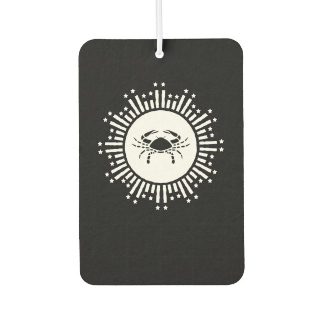 Cancer Zodiac Sign Crab Cosmic Starburst Design Car Air Freshener (Front)