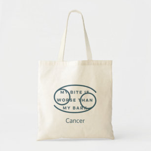 Cancer Zodiac Sign Fun Quote Blue & White Tote Bag