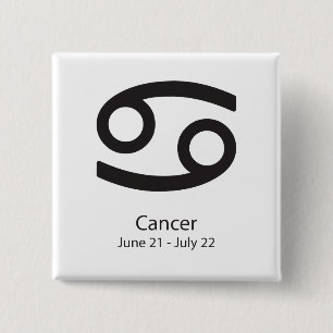 Cancer zodiac sign June 21 - July 22 15 Cm Square Badge