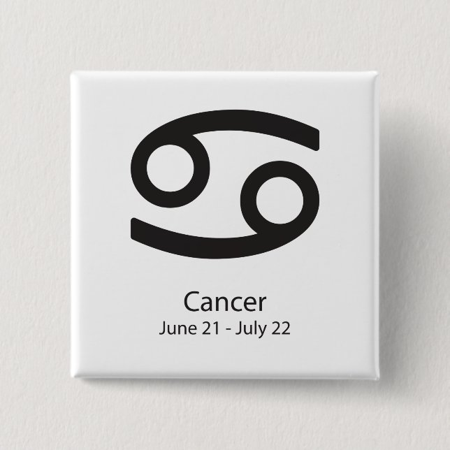 Cancer zodiac sign June 21 - July 22 15 Cm Square Badge (Front)