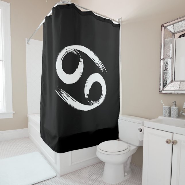 CANCER Zodiac Sign June July Astrology Minimal  Shower Curtain (In Situ)