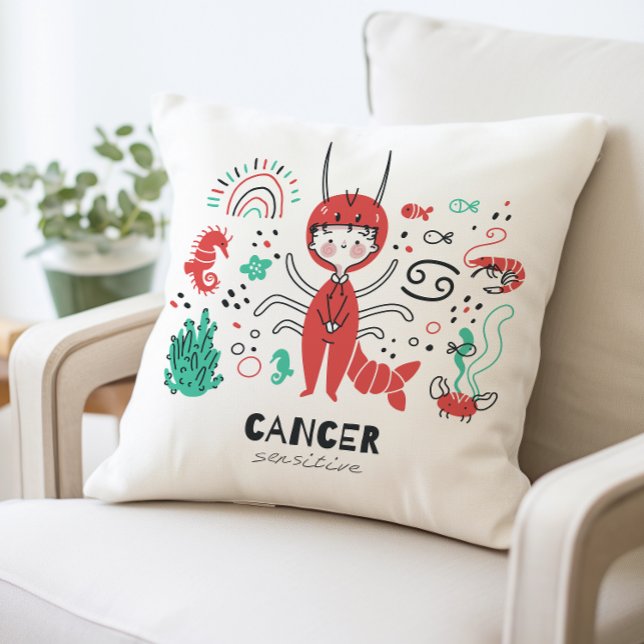 Cancer Zodiac Sign Pillow, Astrology Cushion (Creator Uploaded)