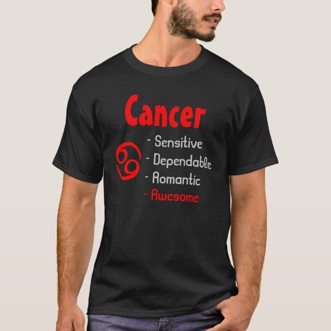 Cancer Zodiac Sign T-Shirt (Front)