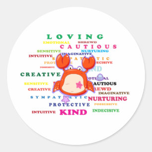 Cancer Zodiac Sign Traits Classic Round Sticker